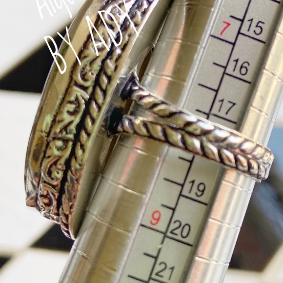 Huge 925 sterling silver Flower Agate gem cabochon ring - Picture 5 of 5